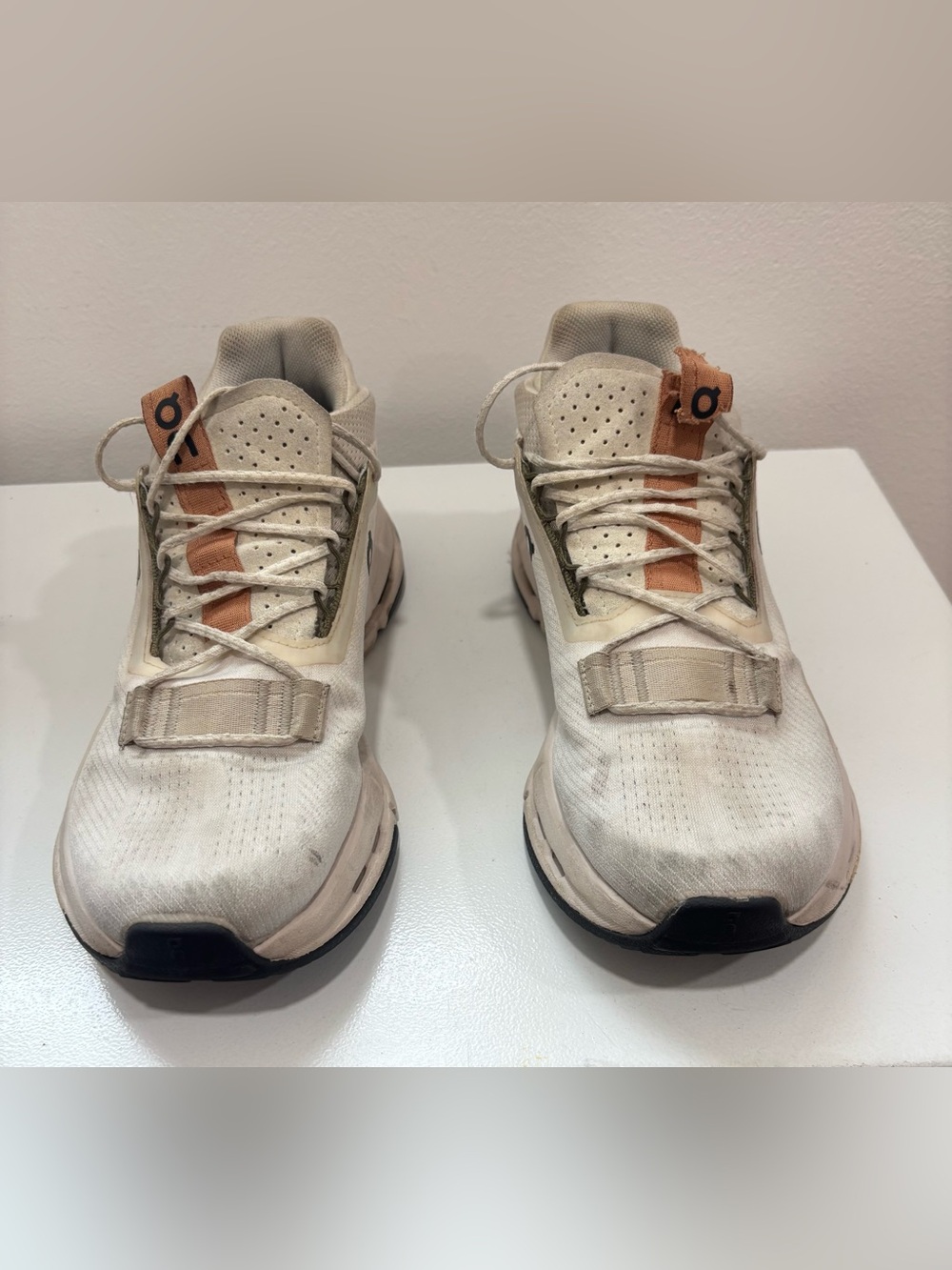 On Running Women’s Athletic Shoes - Beige with Rust Accents